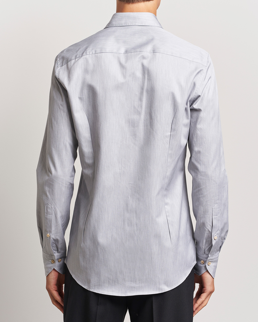 Mies | Kauluspaidat | Stenströms | Slimline Twill Melange Cut Away Shirt Grey