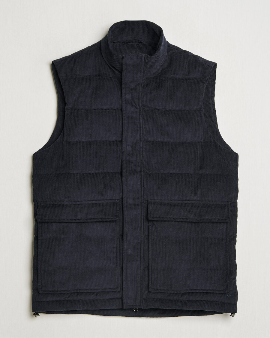 Mies | Takit | Stenströms | Pocket Corduroy Vest Navy