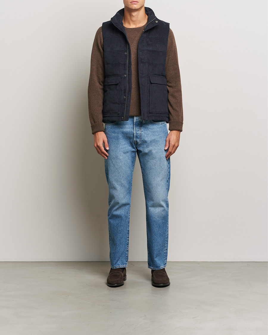 Mies | Takit | Stenströms | Pocket Corduroy Vest Navy
