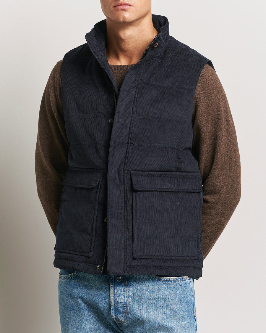 Mies | Takit | Stenströms | Pocket Corduroy Vest Navy