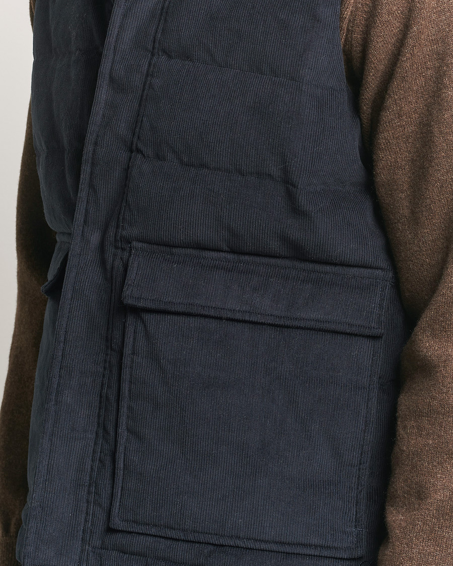 Mies | Takit | Stenströms | Pocket Corduroy Vest Navy