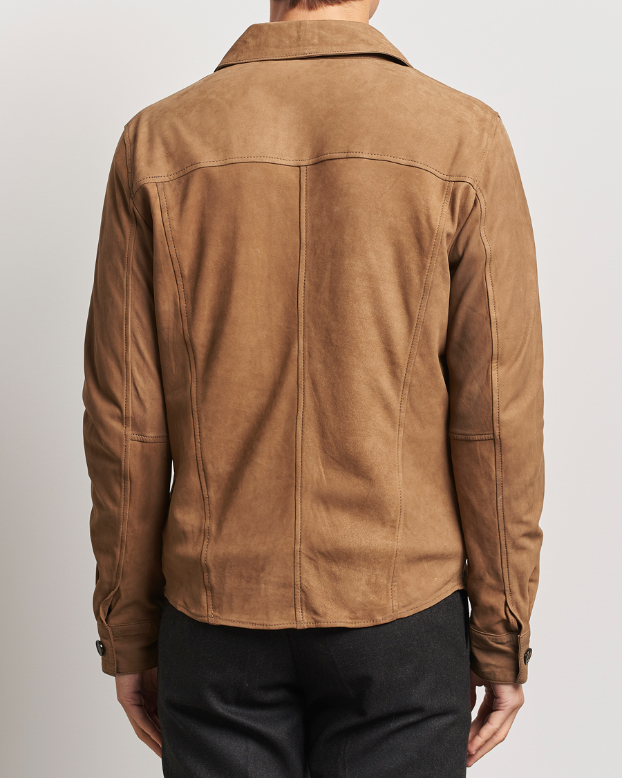 Mies | Kauluspaidat | Stenströms | Lamb Suede Overshirt Brown