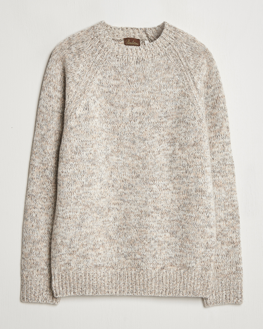 Mies | Puserot | Stenströms | Chunky Knitted Merino Sweater Beige