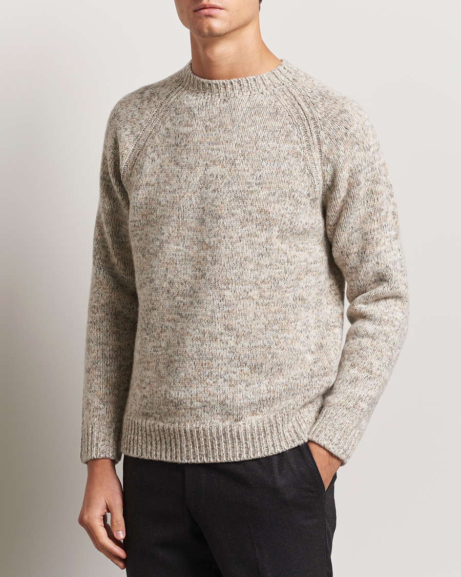 Mies | Puserot | Stenströms | Chunky Knitted Merino Sweater Beige