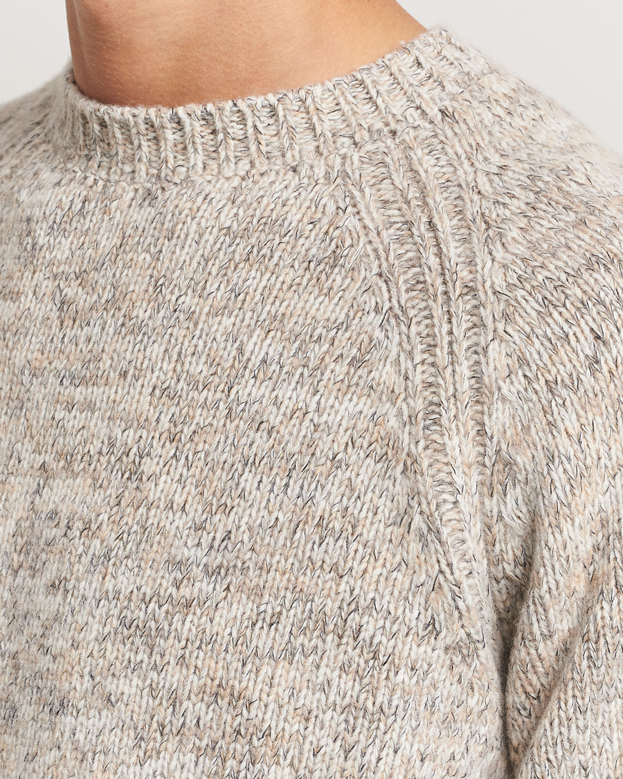 Mies | Puserot | Stenströms | Chunky Knitted Merino Sweater Beige