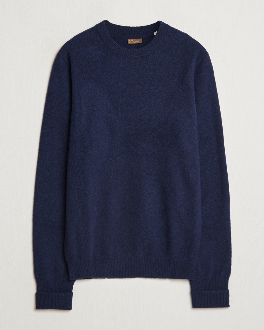 Mies | Puserot | Stenströms | Brushed Merino Crew Neck Navy