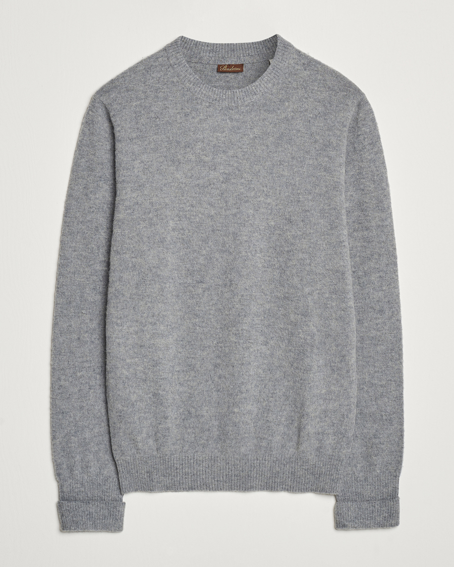 Mies | Puserot | Stenströms | Brushed Merino Crew Neck Grey