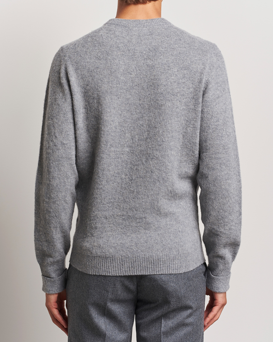 Mies | Puserot | Stenströms | Brushed Merino Crew Neck Grey