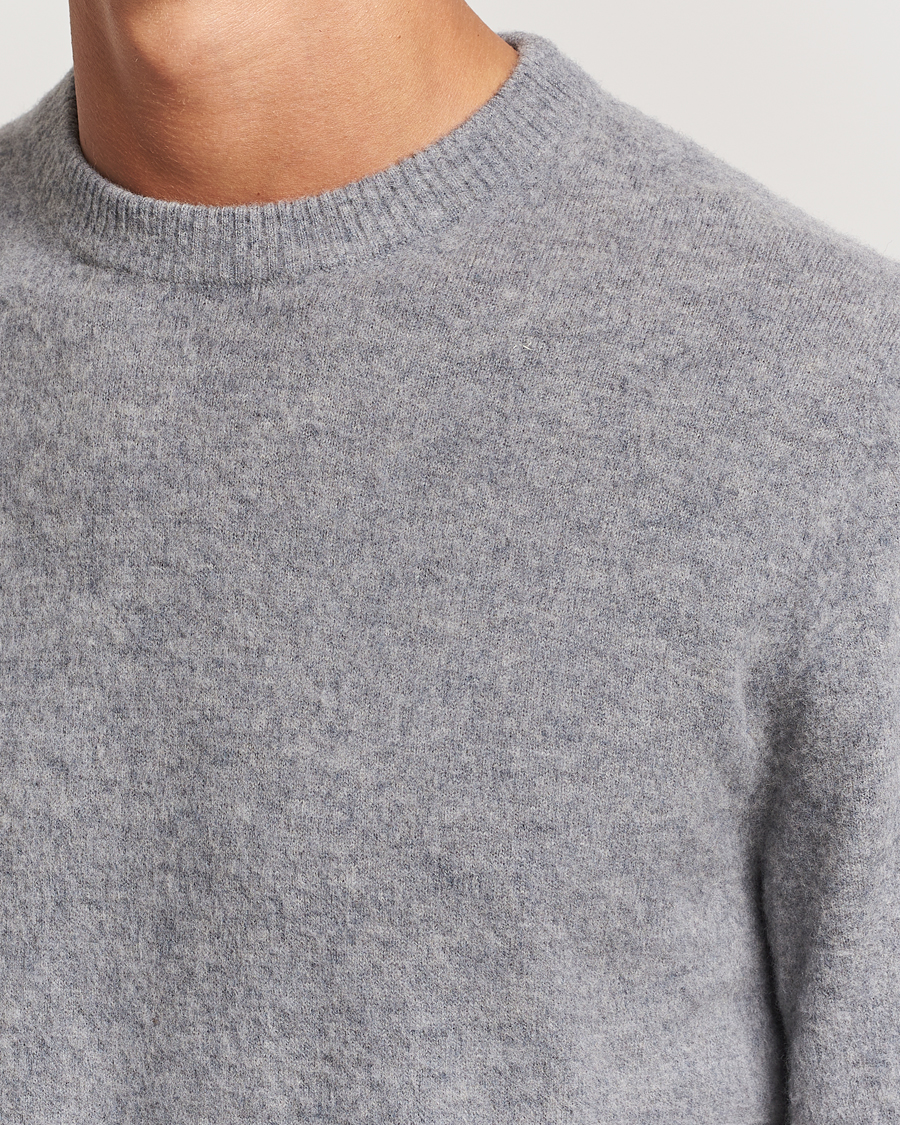 Mies | Puserot | Stenströms | Brushed Merino Crew Neck Grey