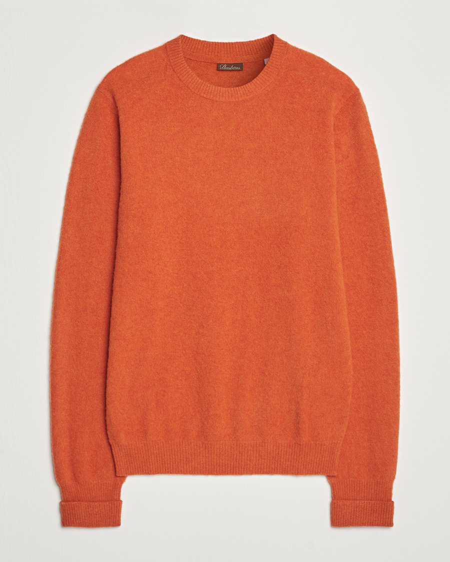 Mies | Puserot | Stenströms | Brushed Merino Crew Neck Orange