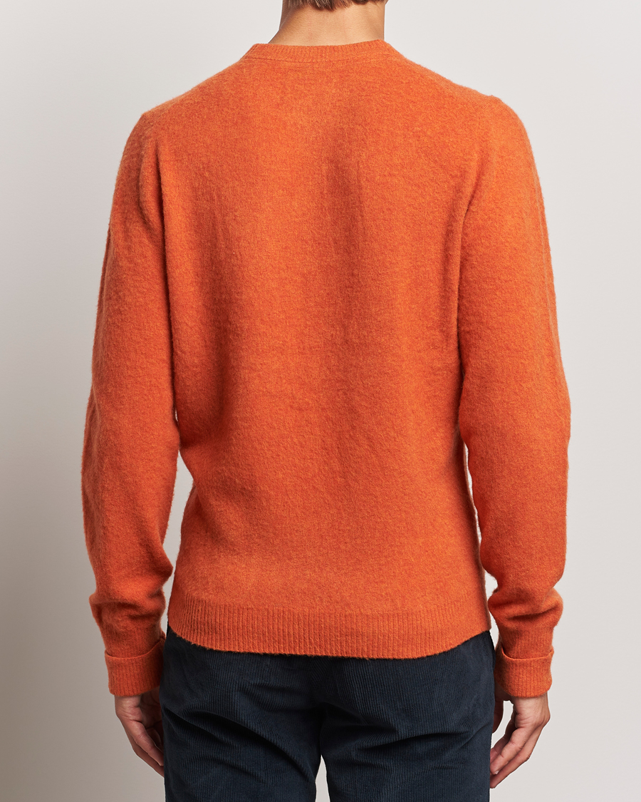 Mies | Puserot | Stenströms | Brushed Merino Crew Neck Orange