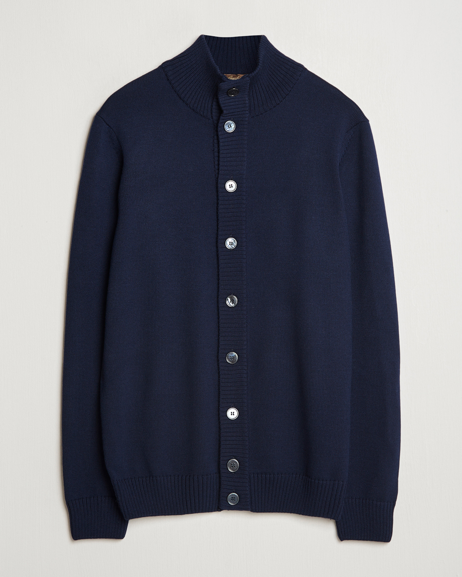Mies | Puserot | Stenströms | Chunky Knitted Merino Cardigan Navy