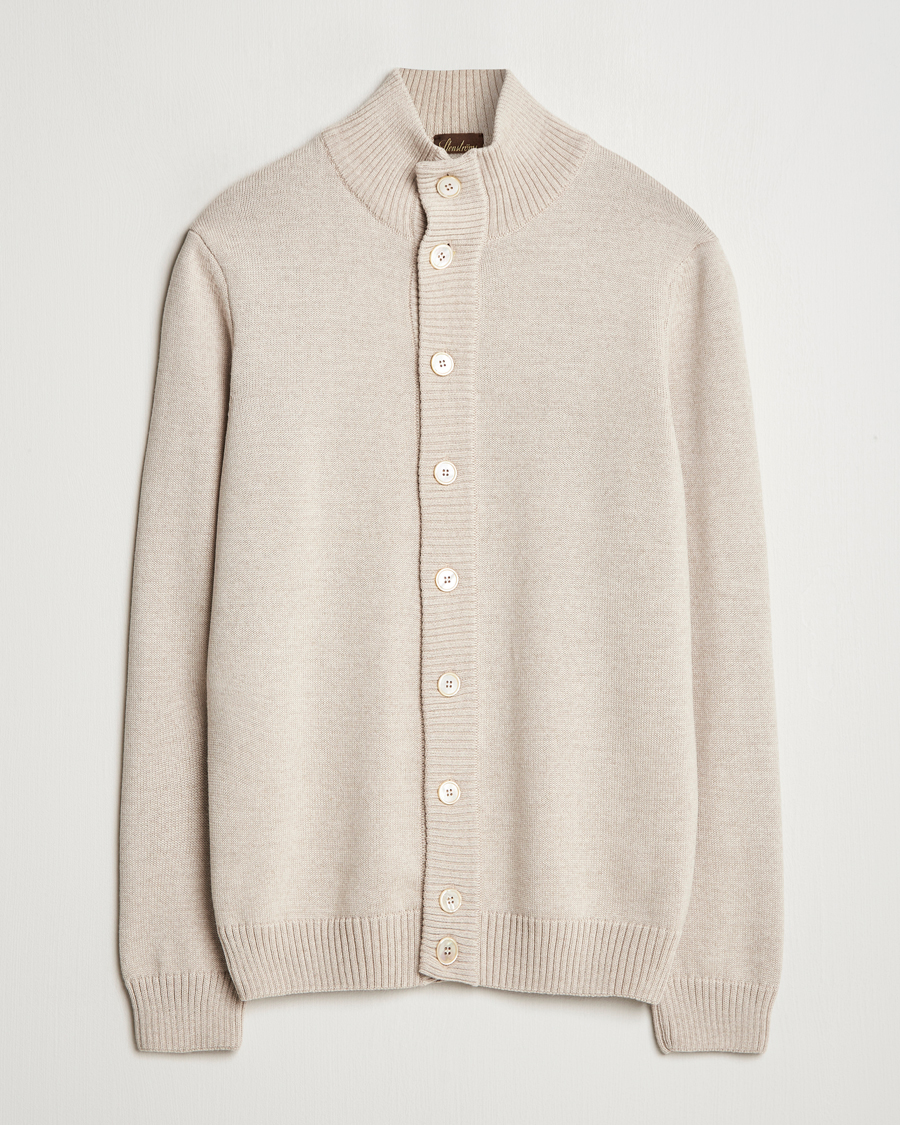 Mies | Puserot | Stenströms | Chunky Knitted Merino Cardigan Beige