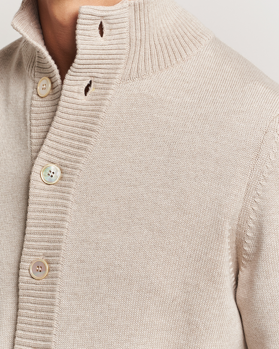 Mies | Puserot | Stenströms | Chunky Knitted Merino Cardigan Beige