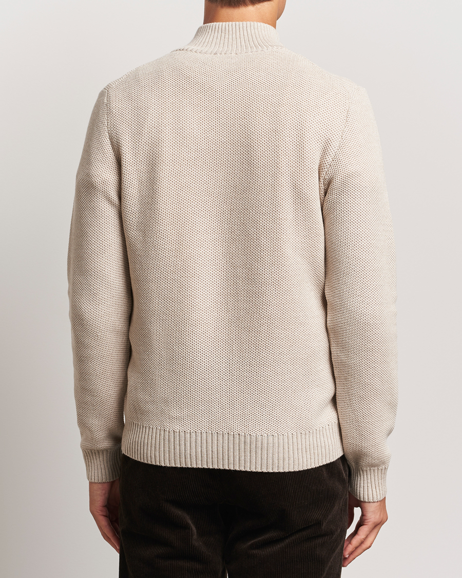 Mies | Puserot | Stenströms | Chunky Merino Knitted Half Zip Beige