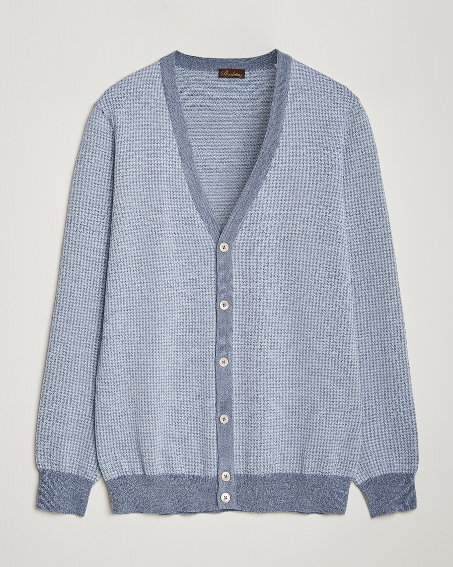 Mies | Puserot | Stenströms | Pepita Merino Wool Cardigan Navy