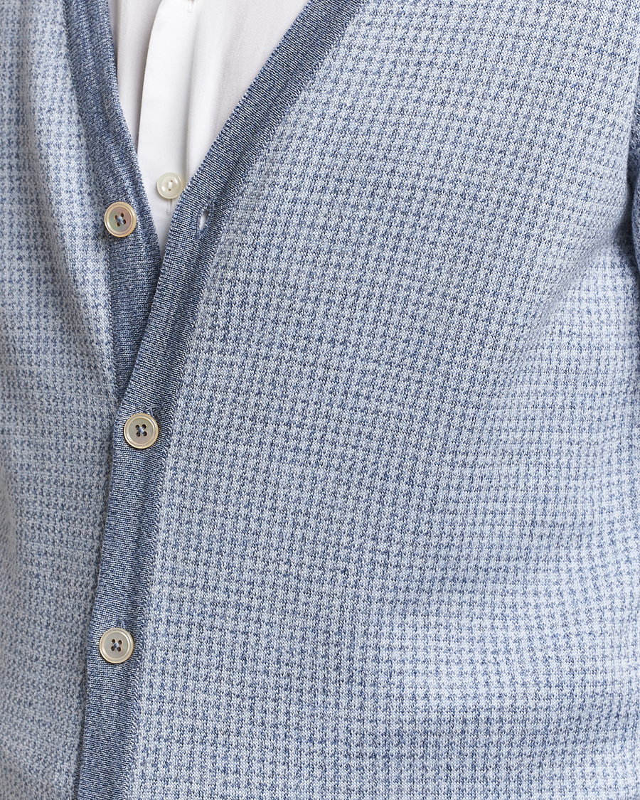 Mies | Puserot | Stenströms | Pepita Merino Wool Cardigan Navy