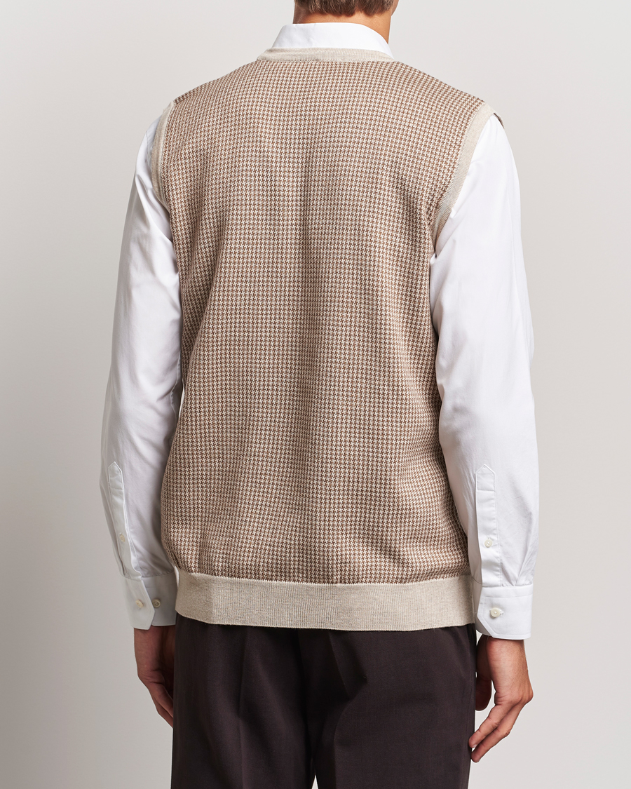 Mies | Puserot | Stenströms | Pepita Merino Wool Vest Brown