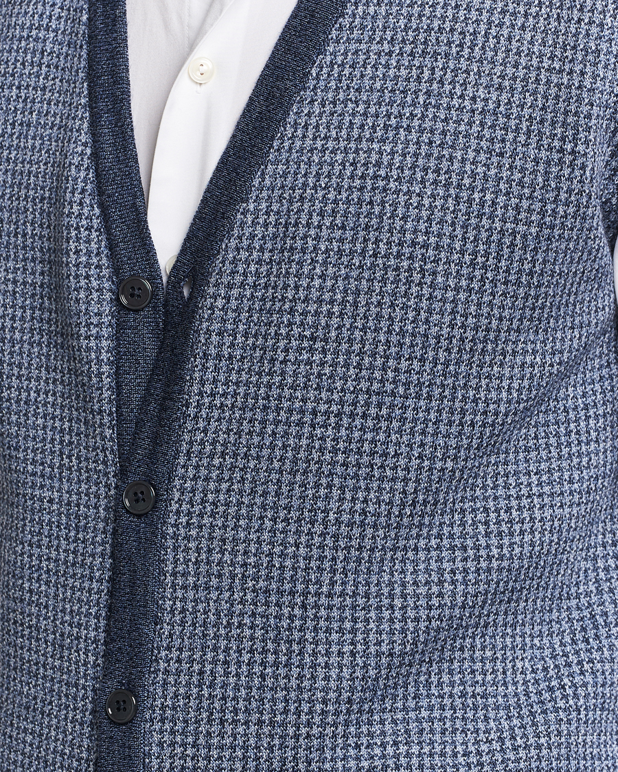 Mies | Puserot | Stenströms | Pepita Merino Wool Vest Navy