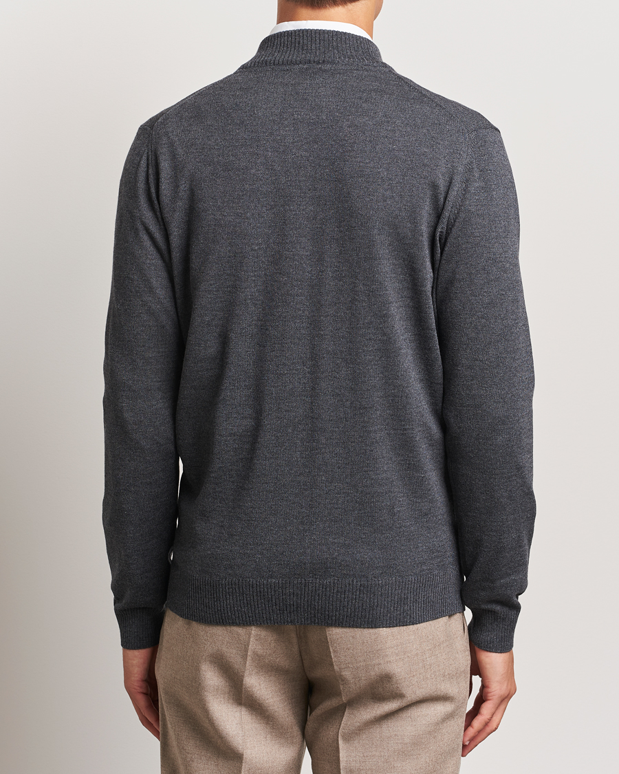 Mies | Puserot | Stenströms | Merino Full Zip Dark Grey