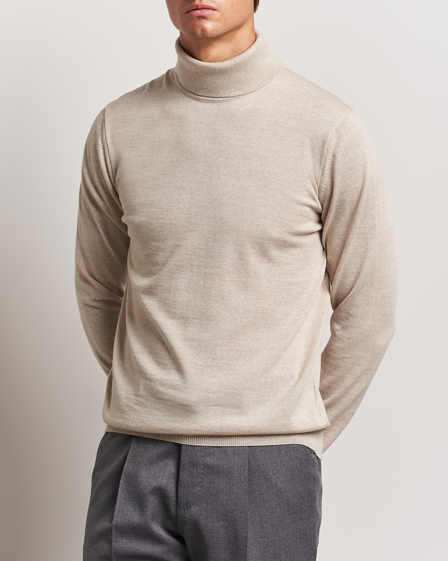 Mies | Puserot | Stenströms | Merino Rollneck Beige