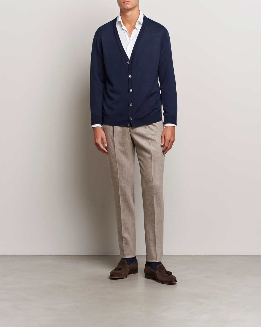 Mies | Puserot | Stenströms | Merino Cardigan Navy