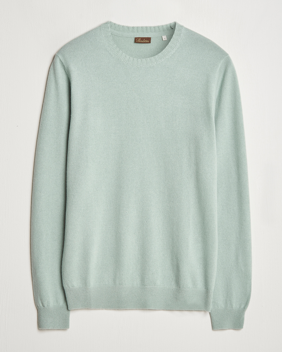 Mies | Puserot | Stenströms | Cashmere Crewneck Light Green