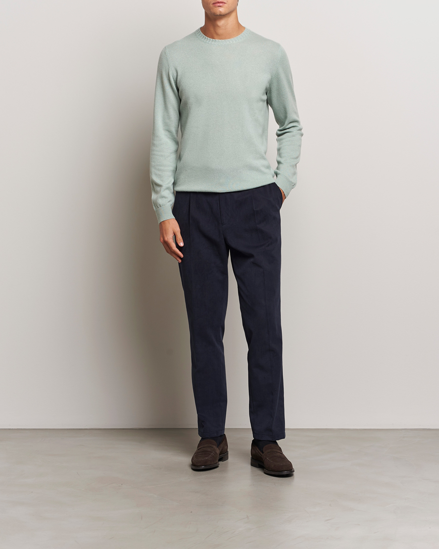 Mies | Puserot | Stenströms | Cashmere Crewneck Light Green