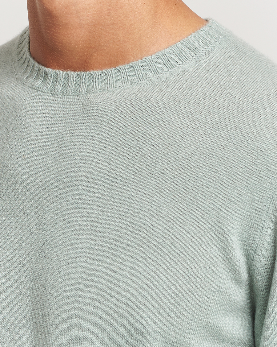 Mies | Puserot | Stenströms | Cashmere Crewneck Light Green
