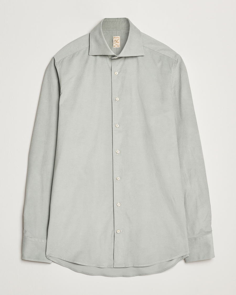 Mies | Kauluspaidat | Stenströms | 1899 Velvet Baby Corduroy Shirt Soft Green