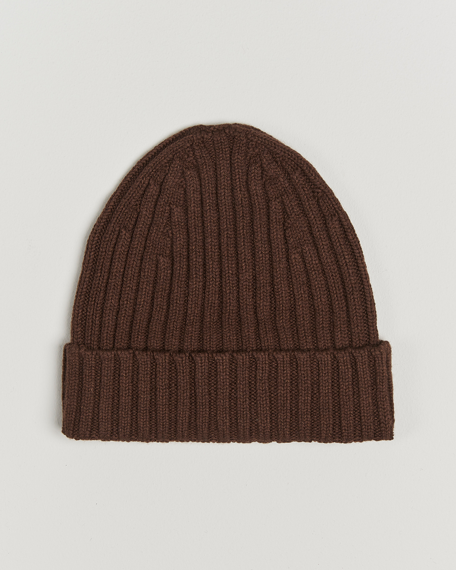 Mies | Stenströms Ribbed Cotton/Cashmere Hat Brown | Stenströms | Ribbed Cotton/Cashmere Hat Brown
