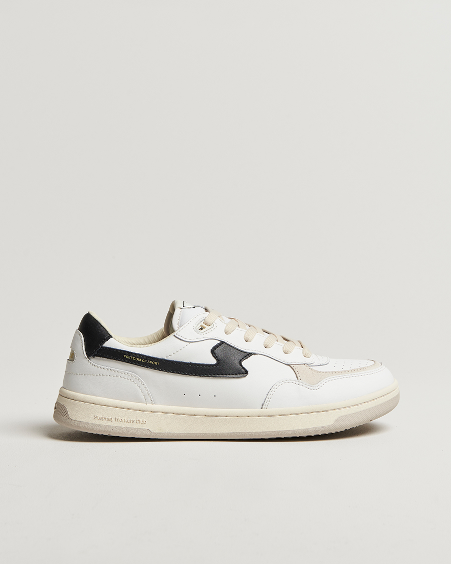Mies | Stepney Workers Club Pro Cup 01 S-Strike Leather Sneaker White/Black | Stepney Workers Club | Pro Cup 01 S-Strike Leather Sneaker White/Black