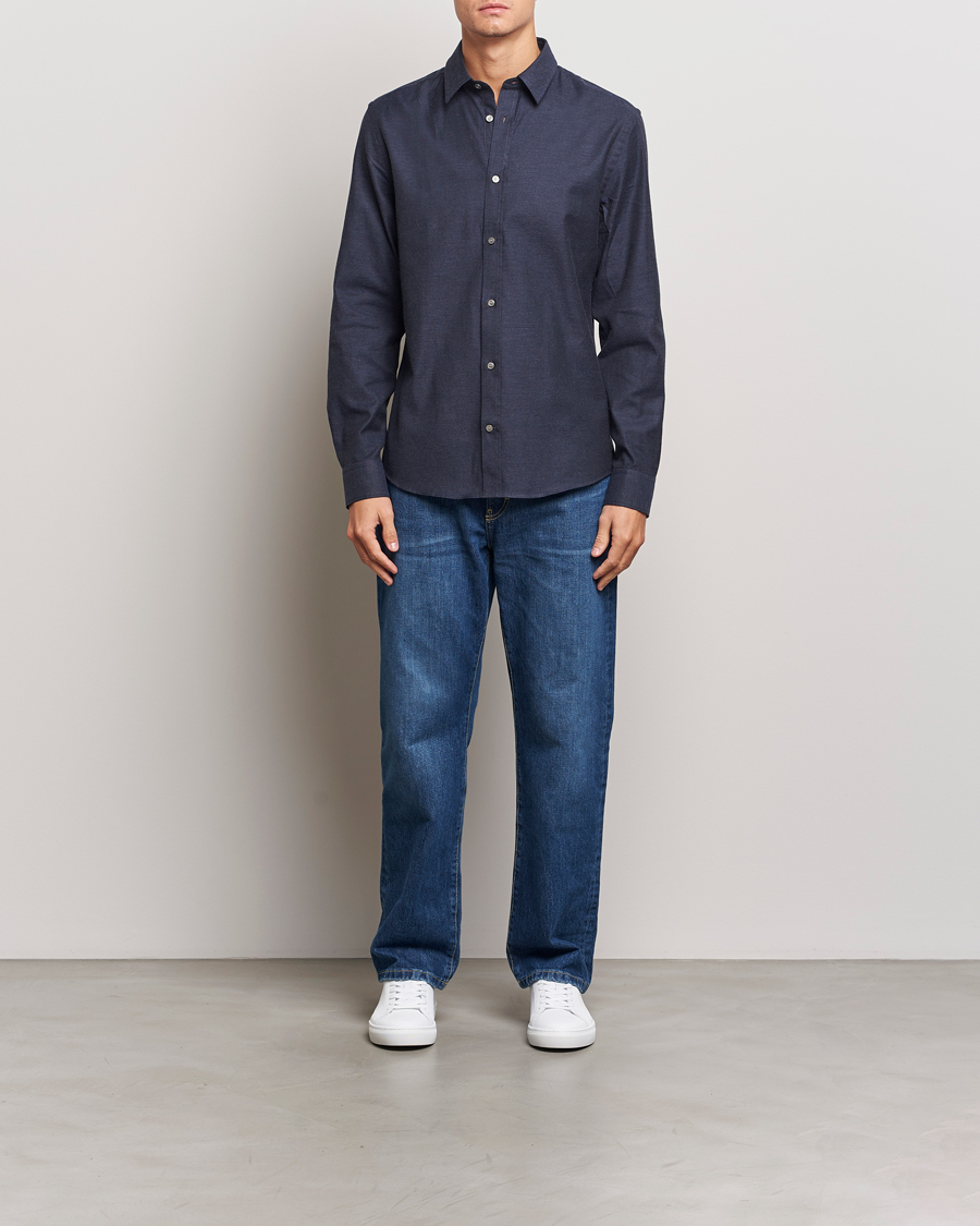 Mies | Kauluspaidat | Tiger of Sweden | Spenser Brushed Twill Shirt Sea Blue