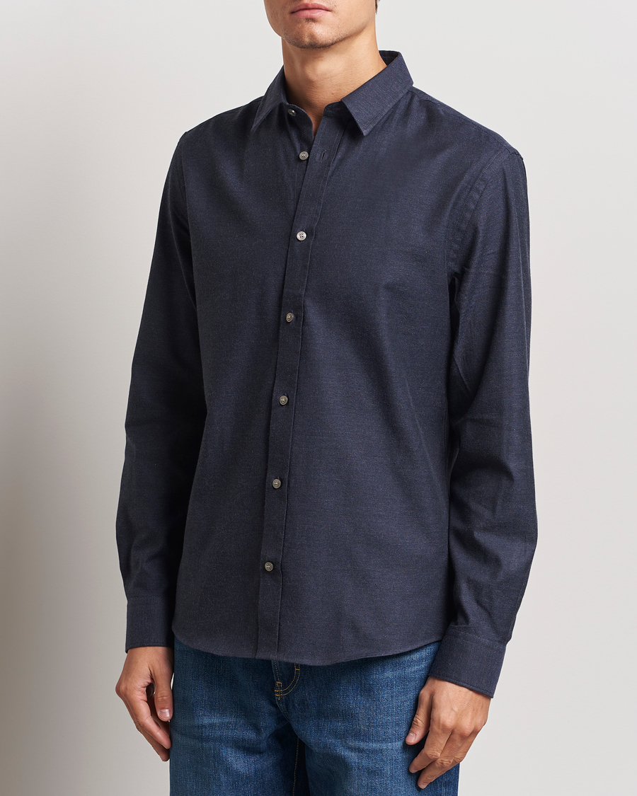 Mies | Kauluspaidat | Tiger of Sweden | Spenser Brushed Twill Shirt Sea Blue