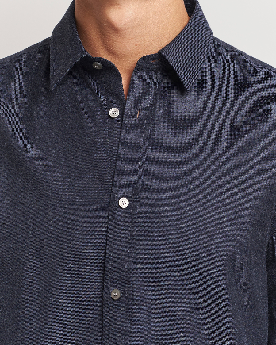 Mies | Kauluspaidat | Tiger of Sweden | Spenser Brushed Twill Shirt Sea Blue