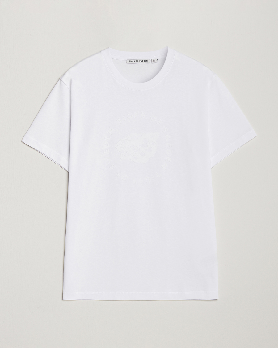 Mies | T-paidat | Tiger of Sweden | Dillan Logo Crew Neck T-Shirt Pure White