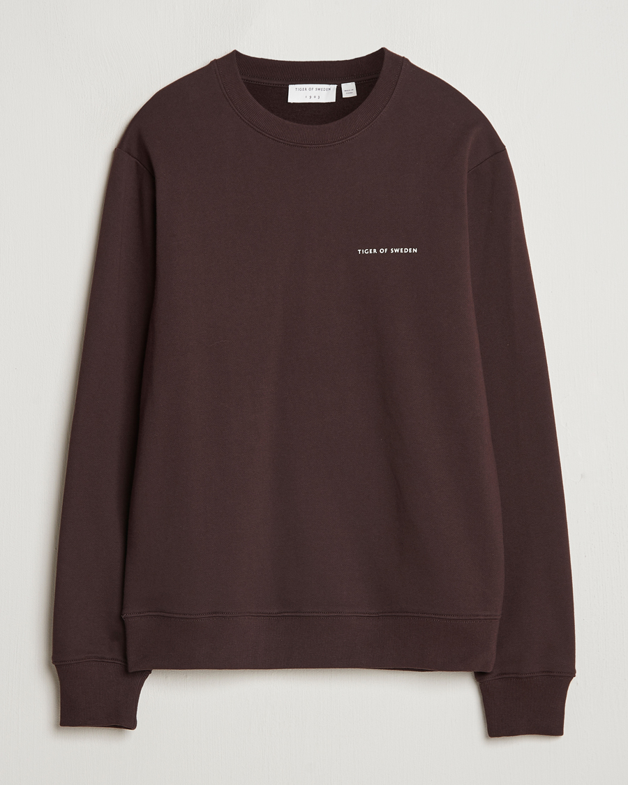 Mies | Puserot | Tiger of Sweden | Emerson Crew Neck Sweatshirt Dark Chocolate