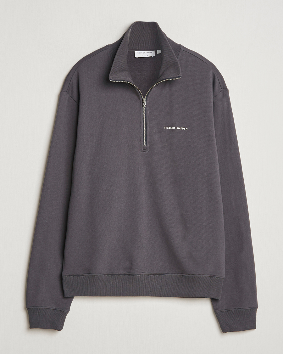 Mies | Puserot | Tiger of Sweden | Marlon Half Zip Sweatshirt Charcoal