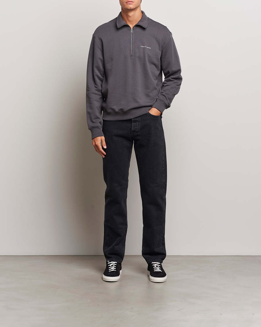 Mies | Puserot | Tiger of Sweden | Marlon Half Zip Sweatshirt Charcoal