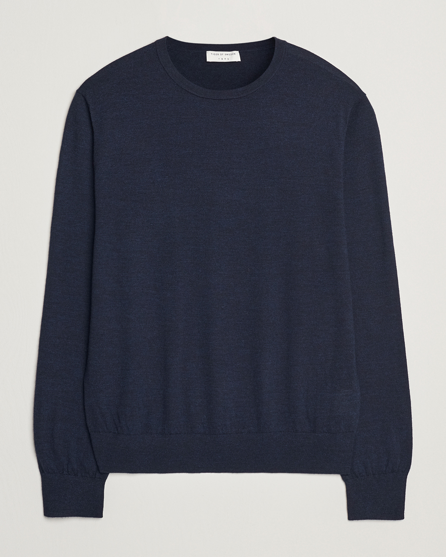 Mies | Puserot | Tiger of Sweden | Connor Crew Neck Pullover Light Ink