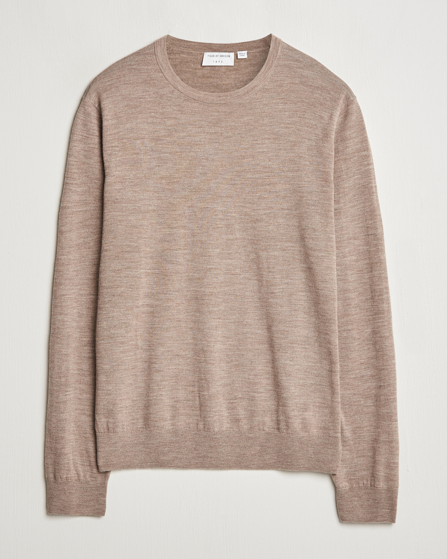 Mies | Puserot | Tiger of Sweden | Connor Crew Neck Pullover Beige Melange