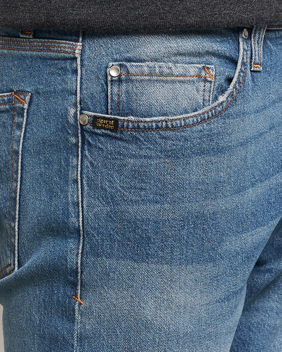 Mies | Farkut | Tiger of Sweden | Pistolero Stretch Cotton Jeans Medium Blue
