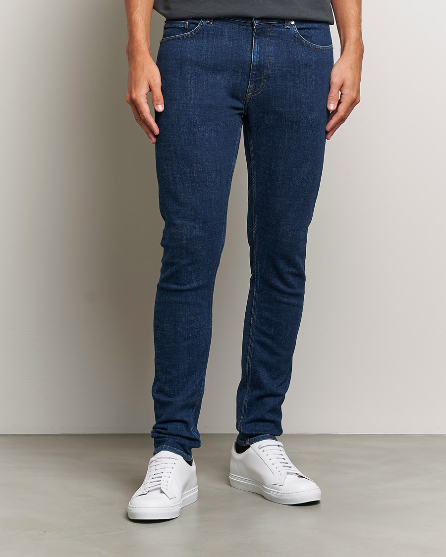 Mies | Farkut | Tiger of Sweden | Evolve Stretch Cotton Jeans Medium Blue