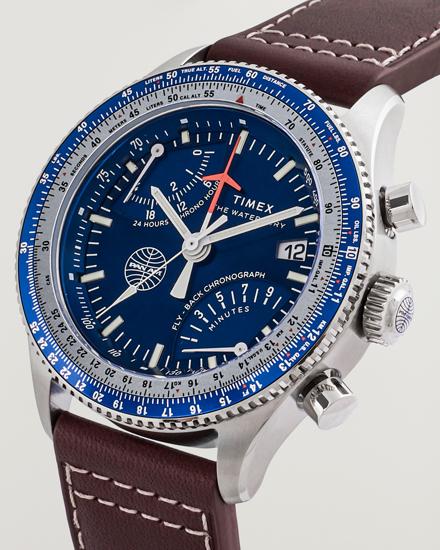 Mies | Timex Pan Am Flyback Chronograph 43mm Blue Dial | Timex | Pan Am Flyback Chronograph 43mm Blue Dial