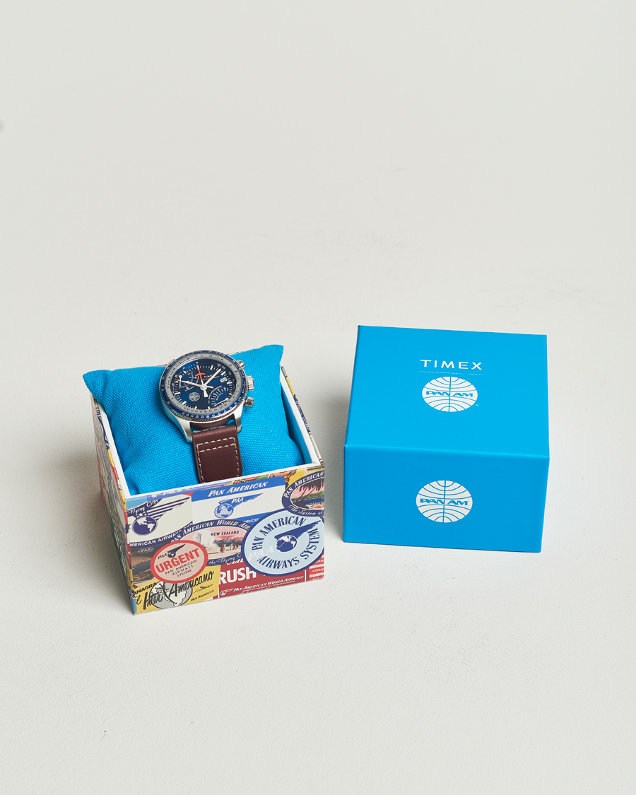 Mies | Timex Pan Am Flyback Chronograph 43mm Blue Dial | Timex | Pan Am Flyback Chronograph 43mm Blue Dial