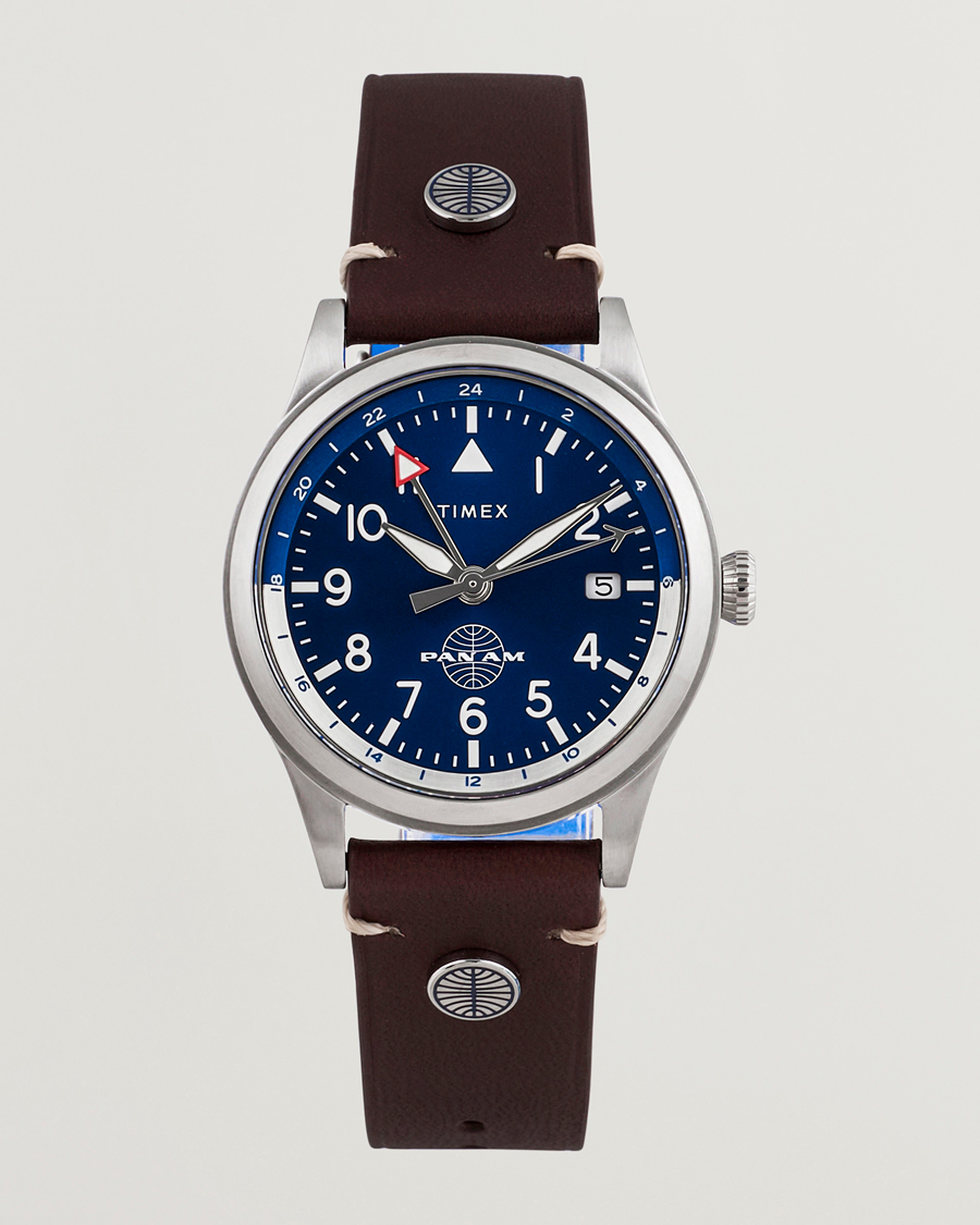 Mies | Timex Pan Am GMT Stainless Steel 39mm Blue Dial | Timex | Pan Am GMT Stainless Steel 39mm Blue Dial
