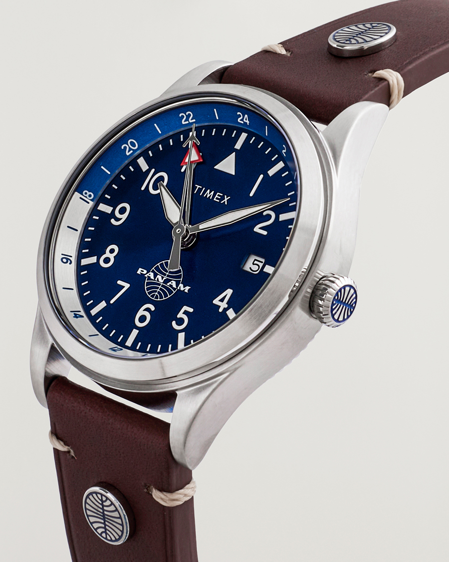 Mies | Timex Pan Am GMT Stainless Steel 39mm Blue Dial | Timex | Pan Am GMT Stainless Steel 39mm Blue Dial