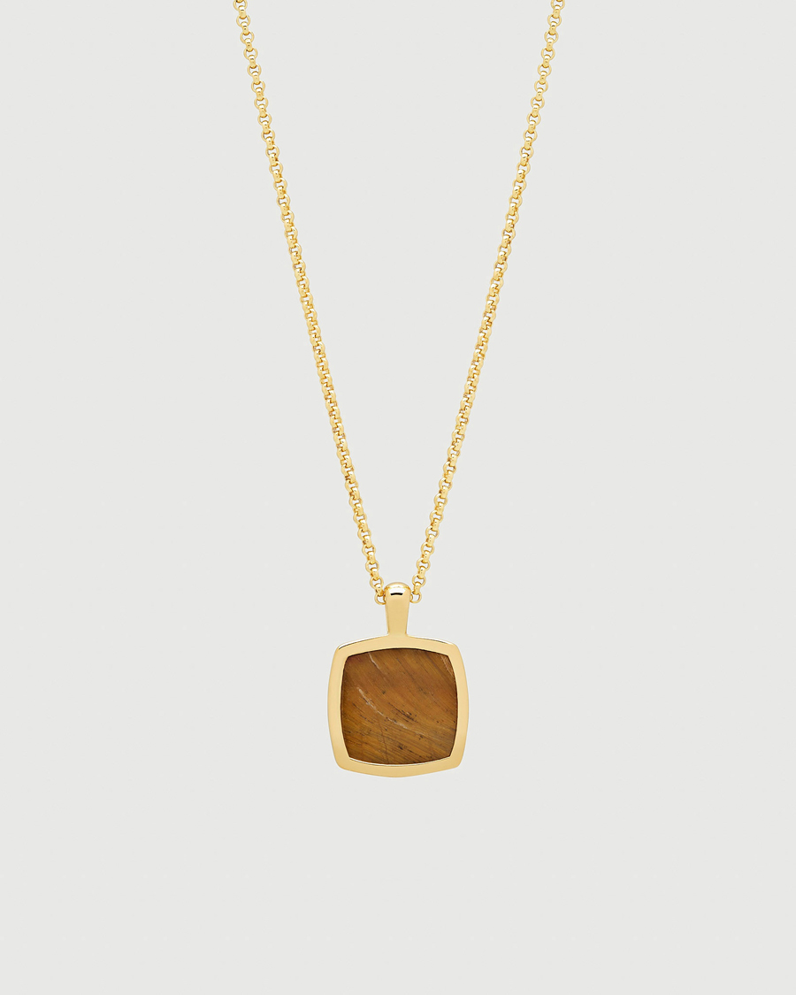 Mies | Korut | Tom Wood | Cushion Pendant Tiger Eye Gold