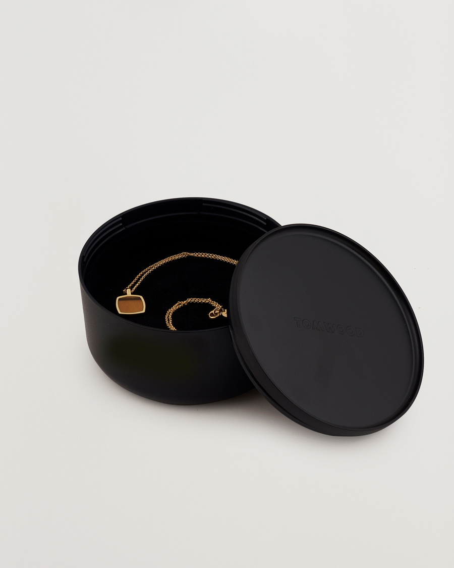 Mies | Korut | Tom Wood | Cushion Pendant Tiger Eye Gold