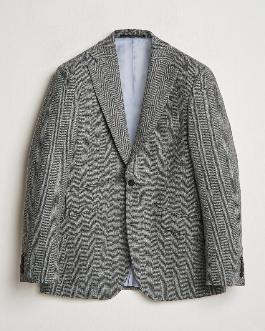 Mies | Pikkutakit | Walker Slater | Edward Lambswool Herringbone Blazer Dark Grey